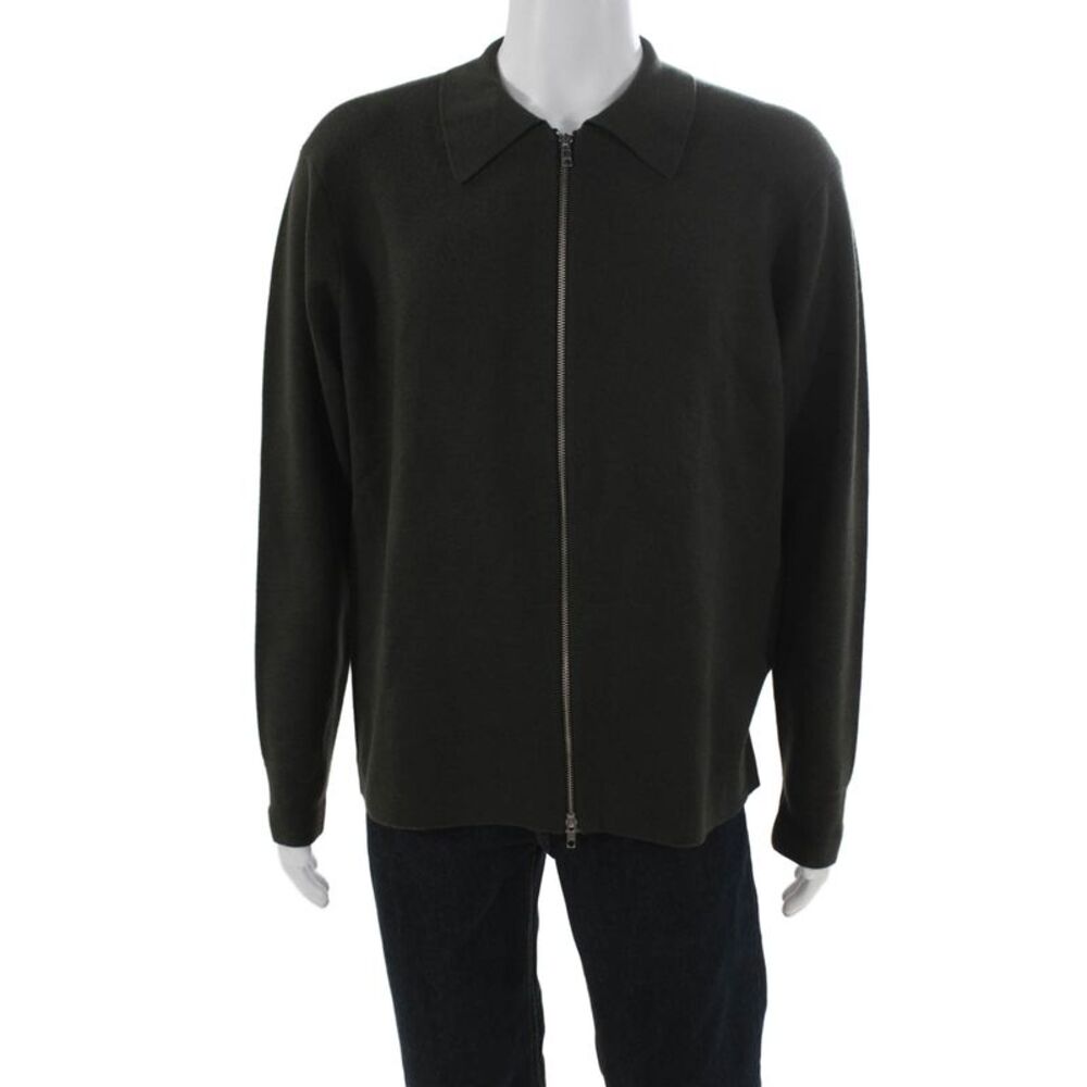 NN07 Mens Full Zip Collared Sweater Green Long Sleeve Size XL